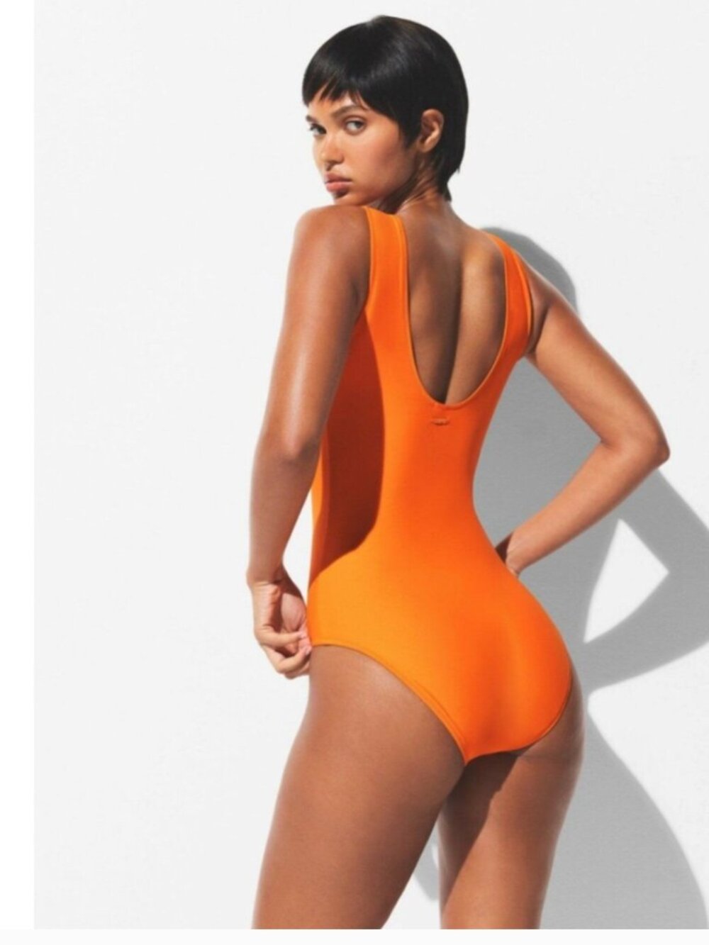SKIMS Signature High Neck Swim One Piece – Tangerine (Size L) - NWT - Picture 3 of 8